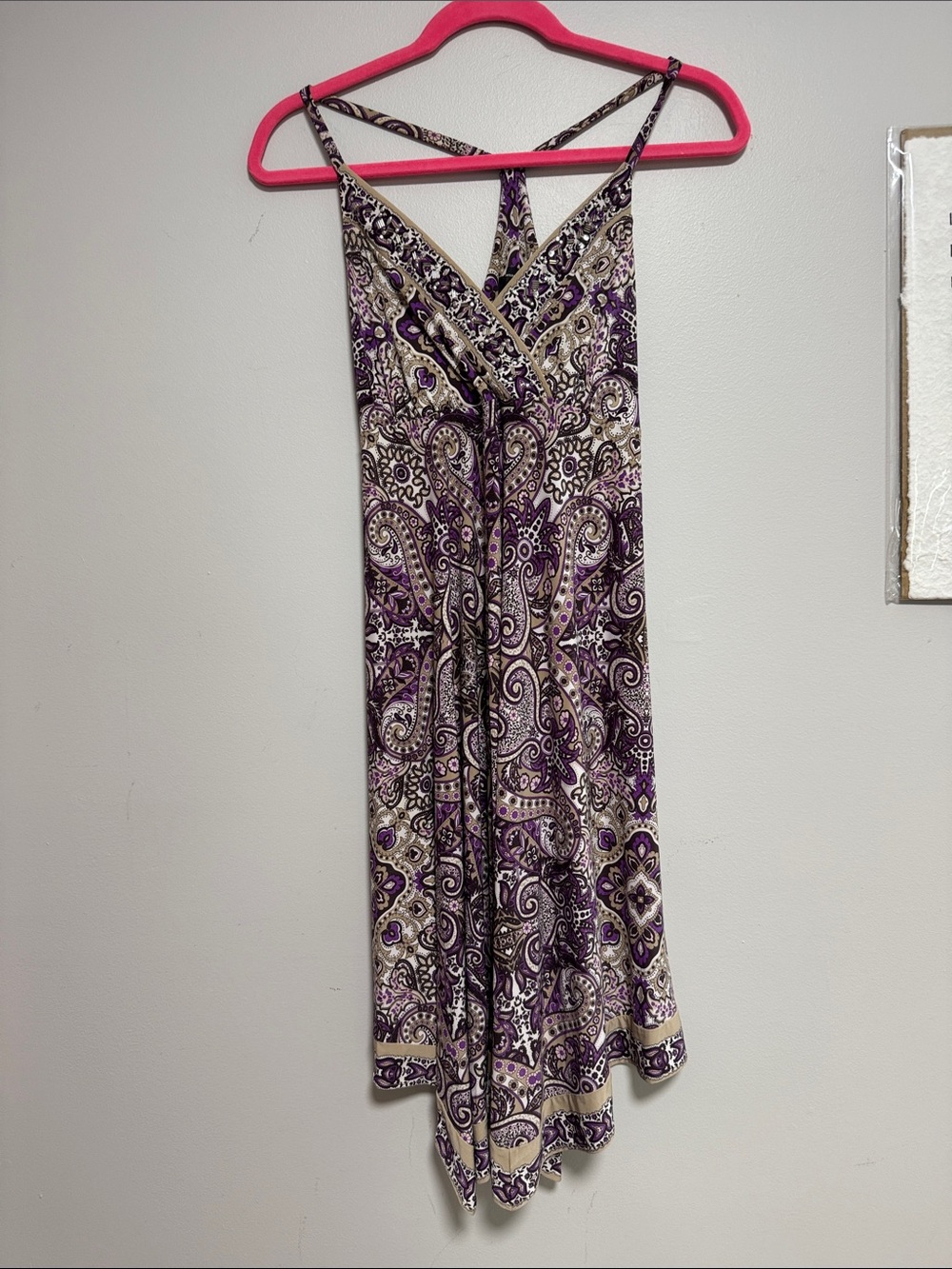 INC International Concepts Purple Paisley Sleeveless dress sz small